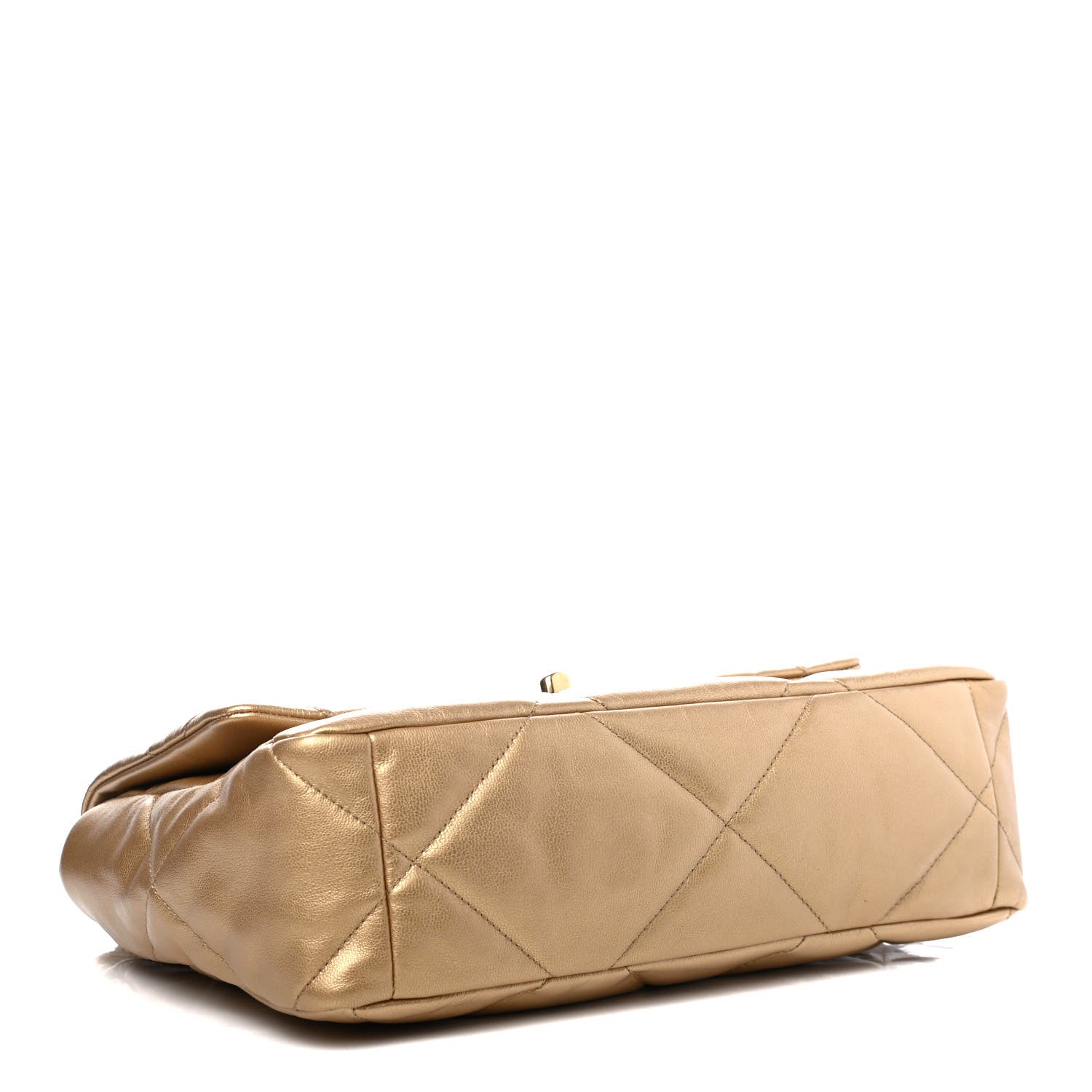 Chanel Metallic Goatskin Quilted Large Chanel 19 Flap Gold 3 of 4
