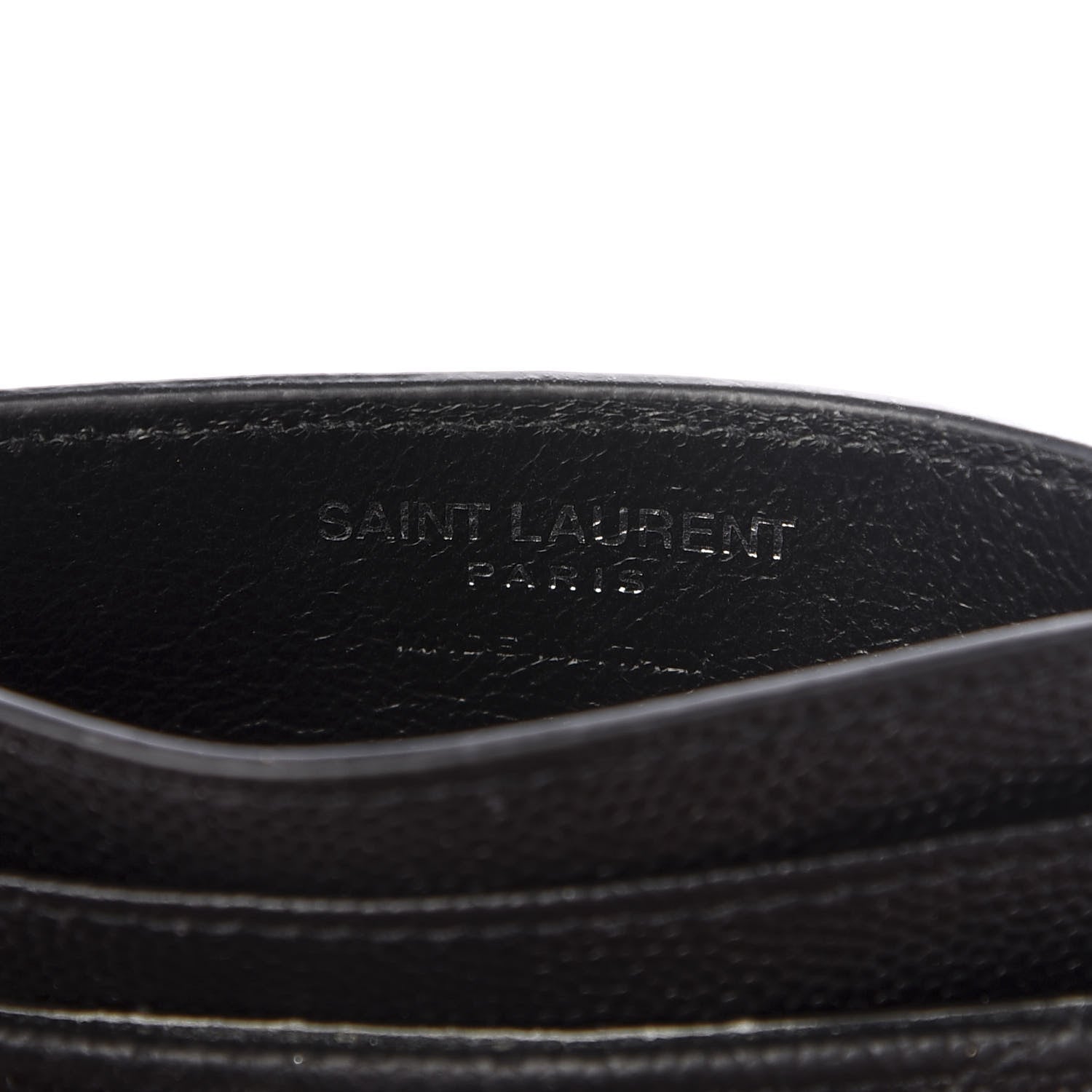 Saint Laurent Grain De Poudre Matelasse Chevron Monogram Credit Card Case Black 4 of 8