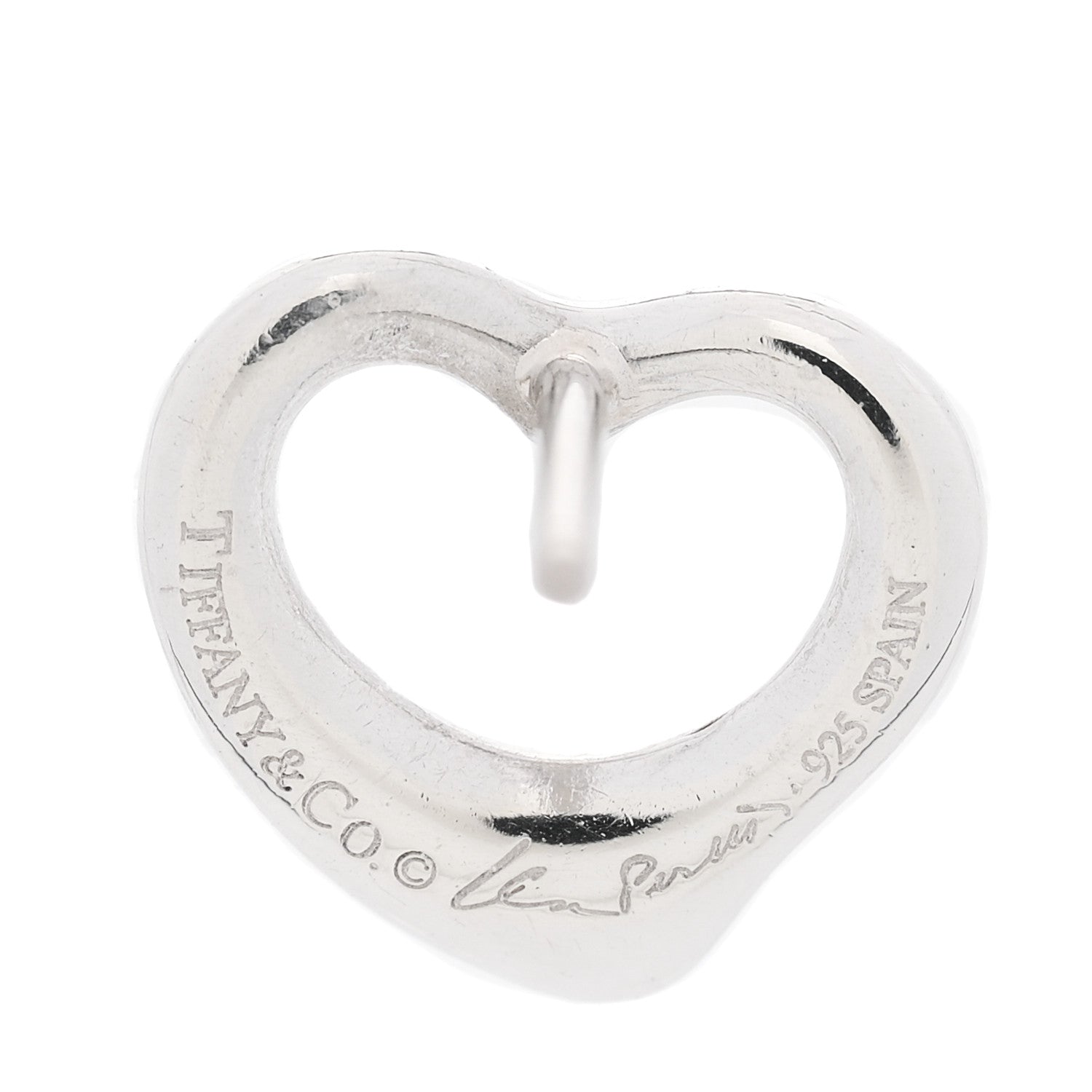 Tiffany Sterling Silver Elsa Peretti 11mm Open Heart Earrings 4 of 4