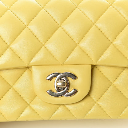 Chanel Lambskin Quilted Mini Rectangular Flap Yellow 11 of 11