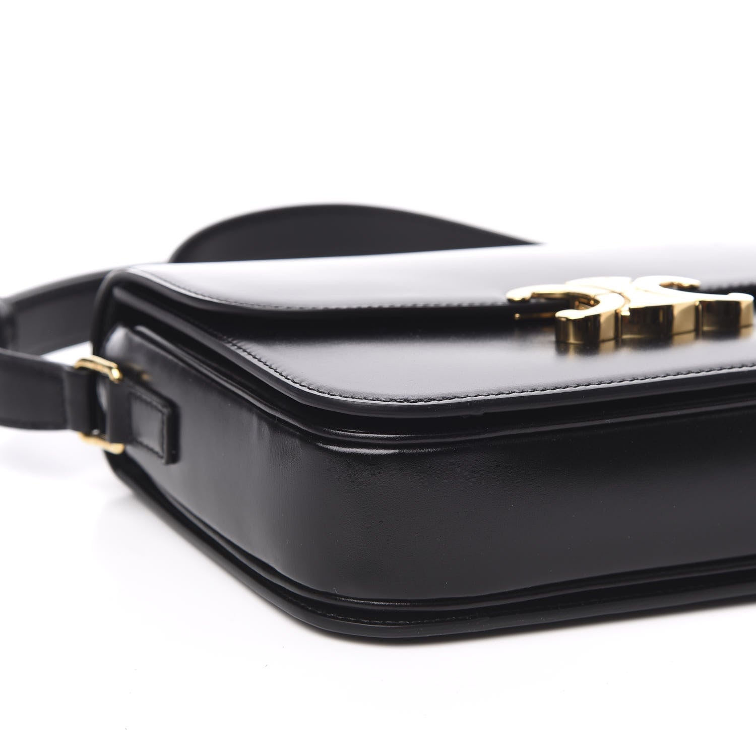 Celine Shiny Calfskin Medium Triomphe Black 8 of 11