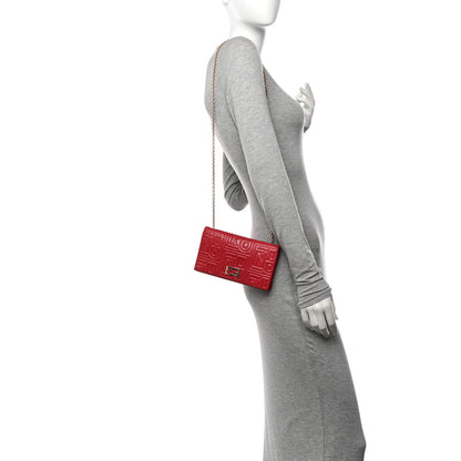 Fendi Nappa Logo Embossed Long Wallet on Chain Rosso 2 of 19