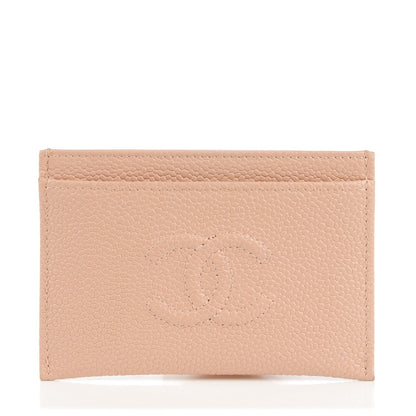 Chanel Caviar Timeless CC Card Holder Dark Beige 1 of 8