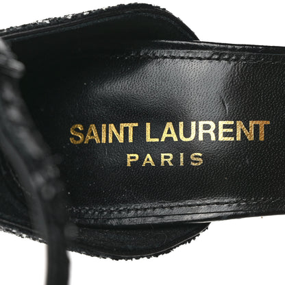 Saint Laurent Glitter Opyum Sandals 36.5 Black 7 of 8
