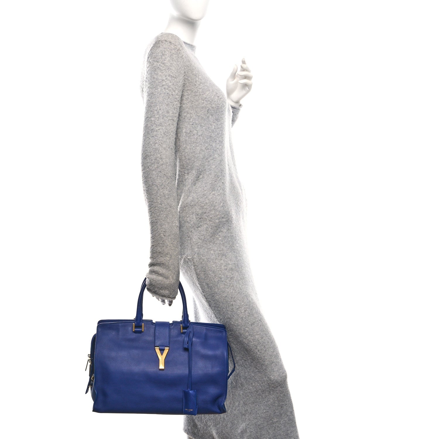 Saint Laurent Calfskin Medium Classic Y Cabas Navy 2 of 9