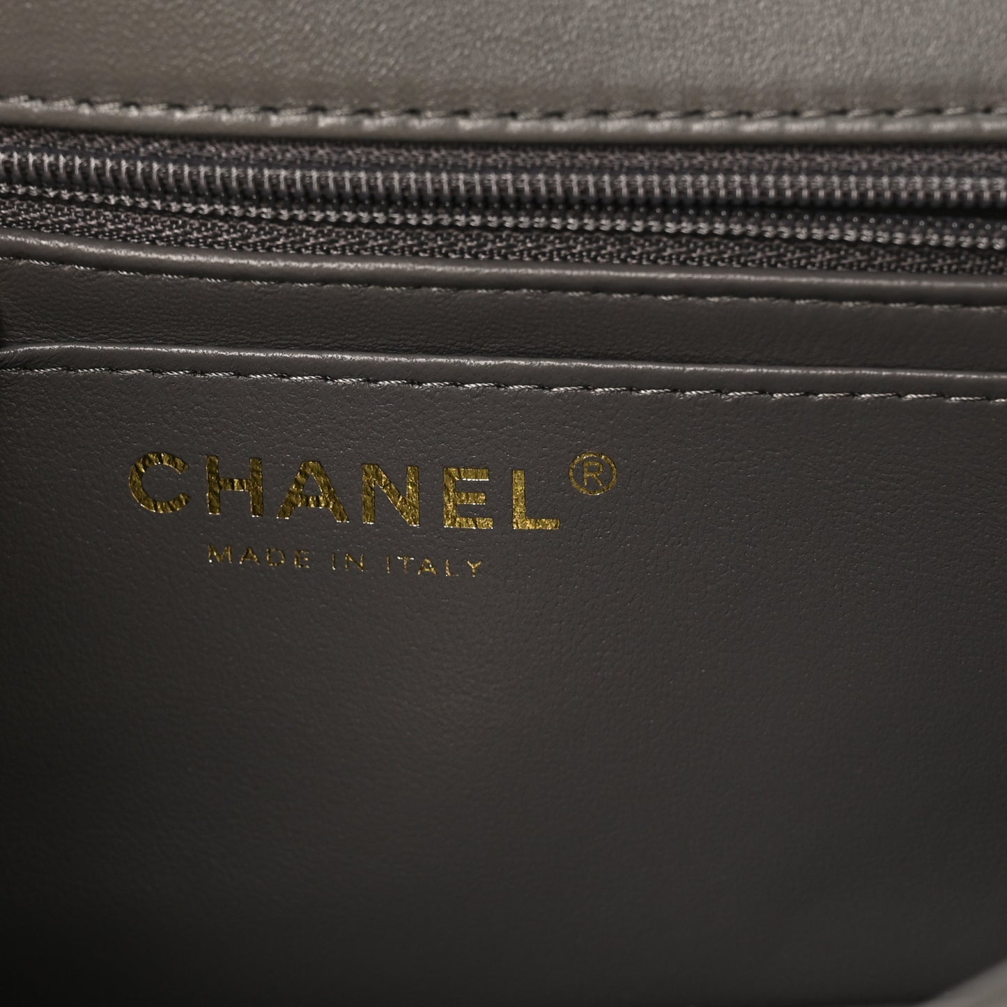 Lambskin Quilted Mini Top Handle Rectangular Flap Dark Grey