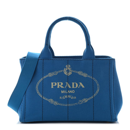 Prada Canapa Small Logo Tote Azzurro 1 of 8