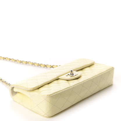 Chanel Distressed Patent Calfskin Quilted East West Flap Clutch Ivory 4 of 11
