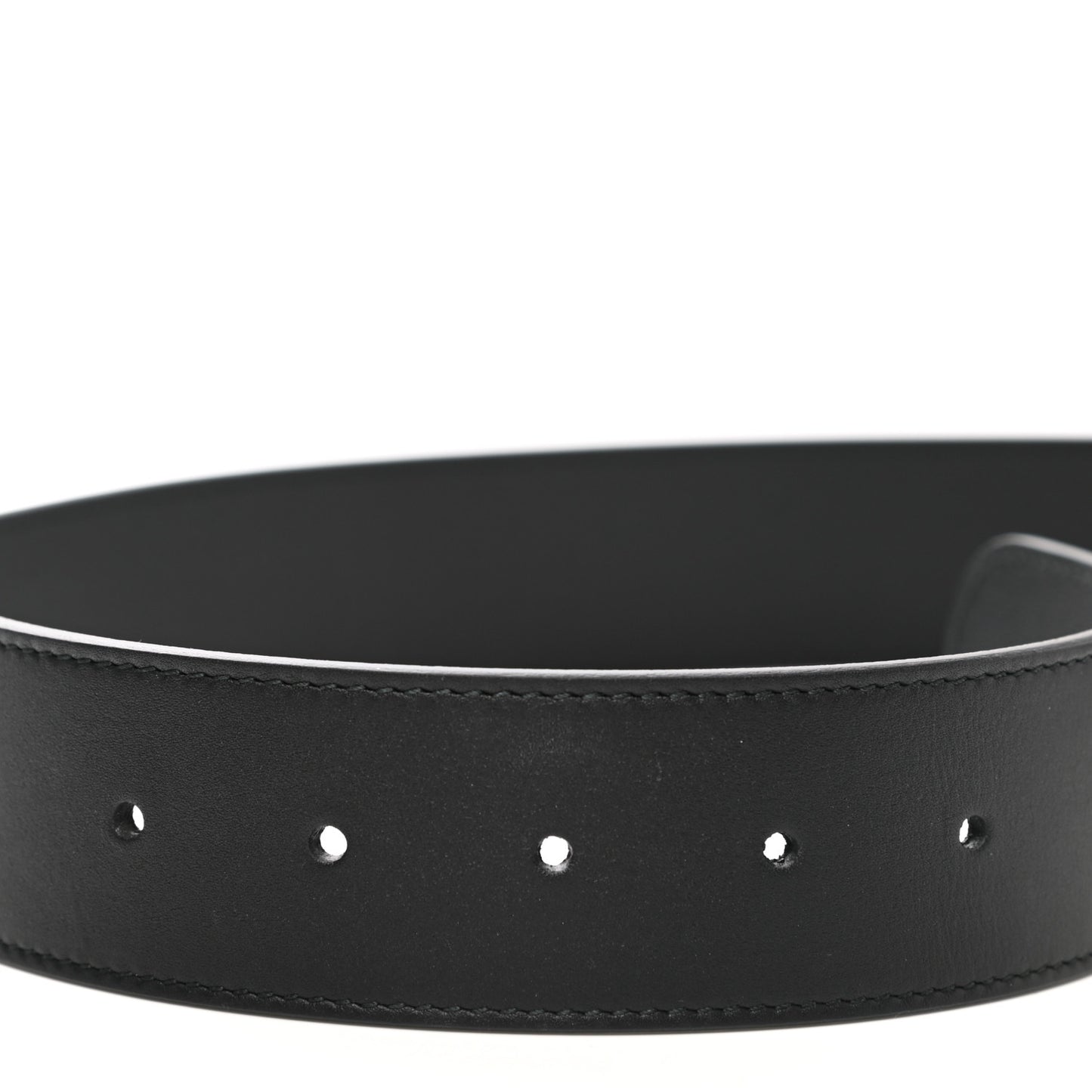 Moon Calfskin Pearl Double G 40mm Belt 70 28 Black Cream