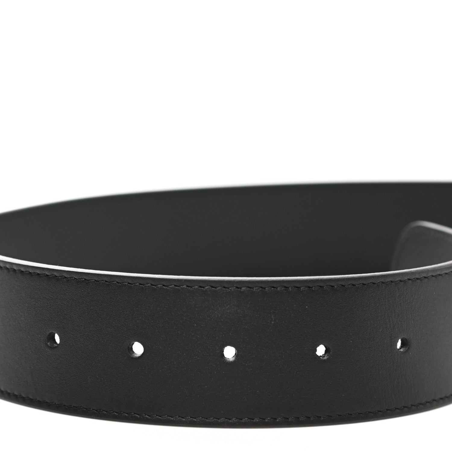 Gucci Moon Calfskin Pearl Double G 40mm Belt 70 28 Black Cream 4 of 6
