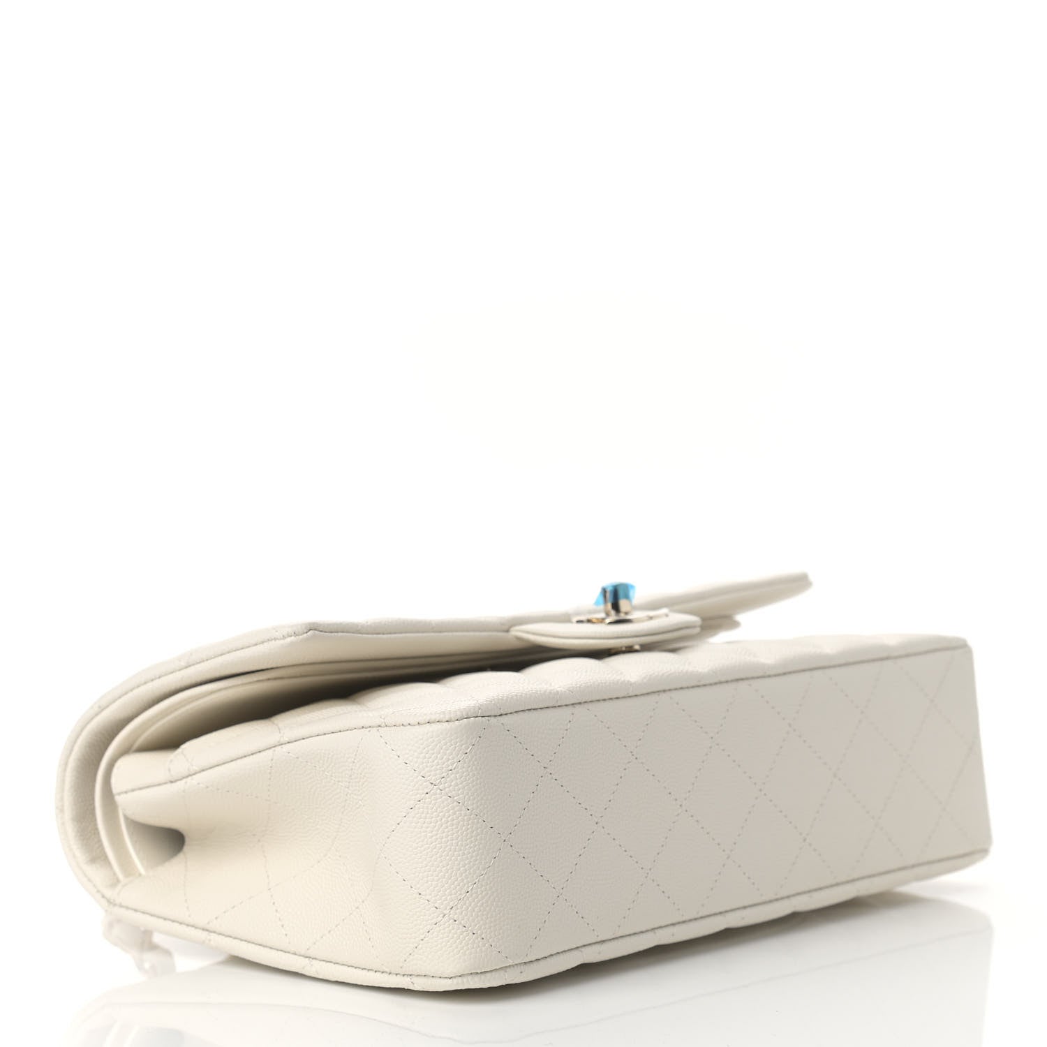 Chanel Caviar Quilted Medium Double Flap White 4 of 10