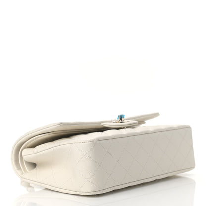 Chanel Caviar Quilted Medium Double Flap White 4 of 10