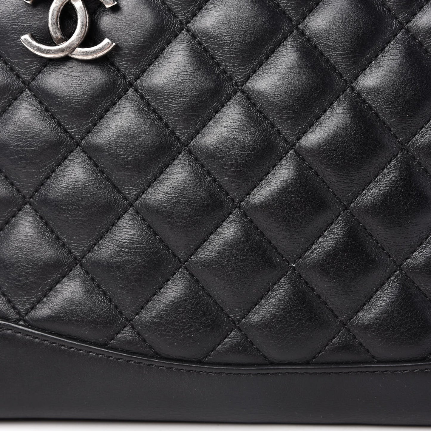 Calfskin Quilted Small Easy Shopping Tote Black
