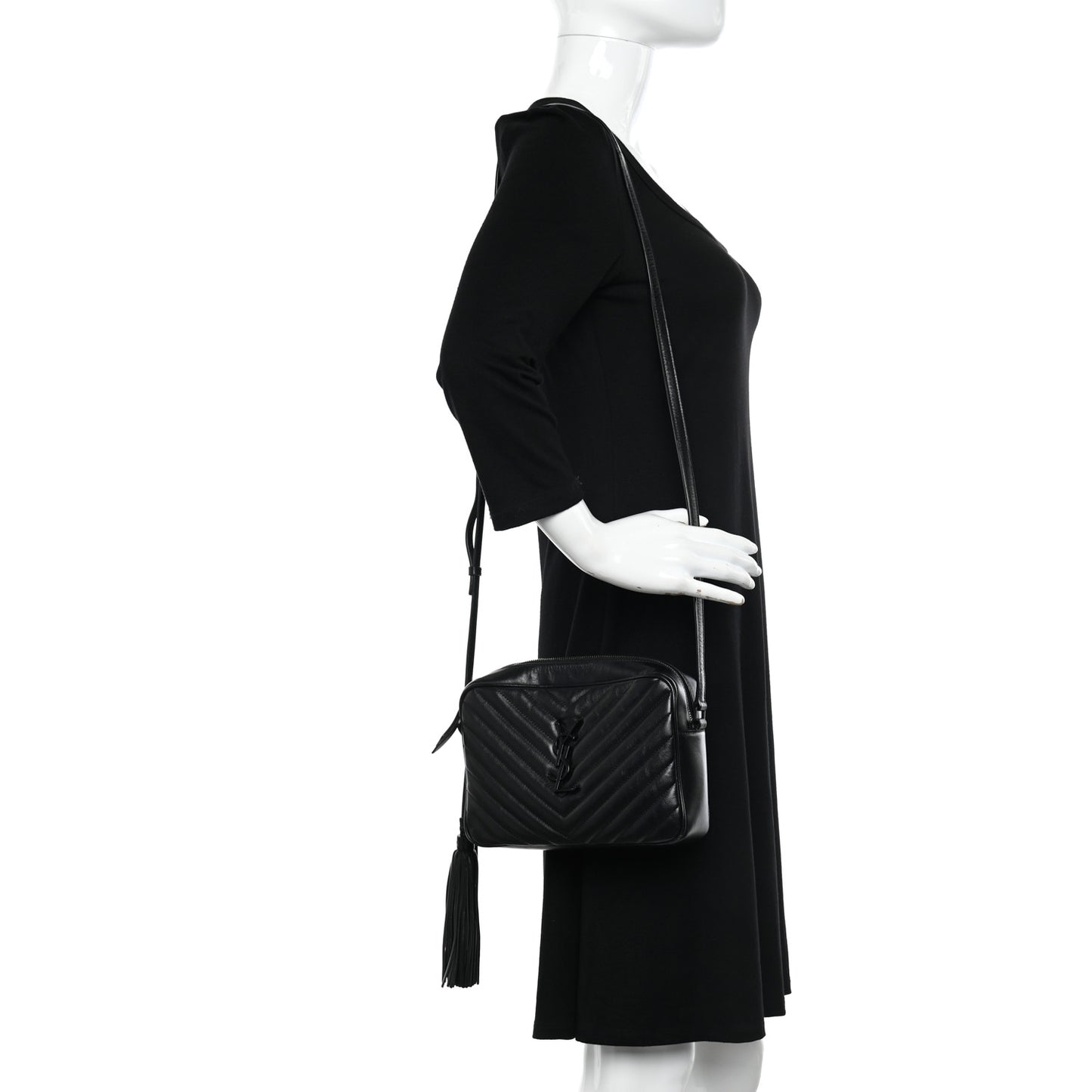 Calfskin Matelasse Monogram Monochrome Lou Camera Bag Black