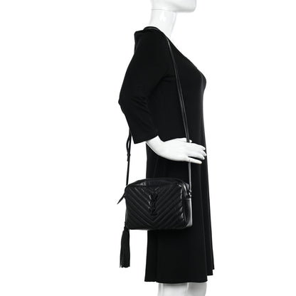 Saint Laurent Calfskin Matelasse Monogram Monochrome Lou Camera Bag Black 2 of 13