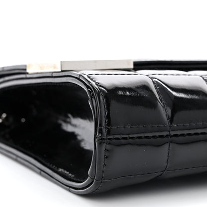 Chanel Patent Chocolate Bar Chain Clutch Black 10 of 11