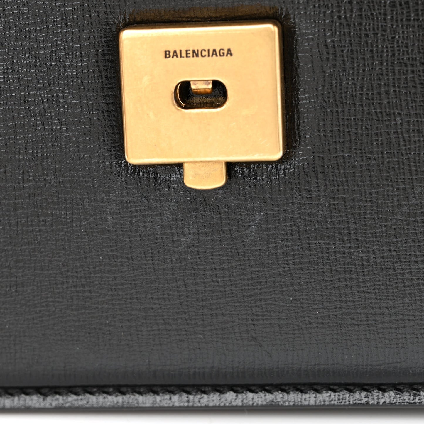 Calfskin Stripe Embossed Small Gossip Bag Black