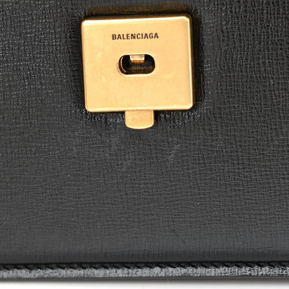 Balenciaga Calfskin Stripe Embossed Small Gossip Bag Black 12 of 14