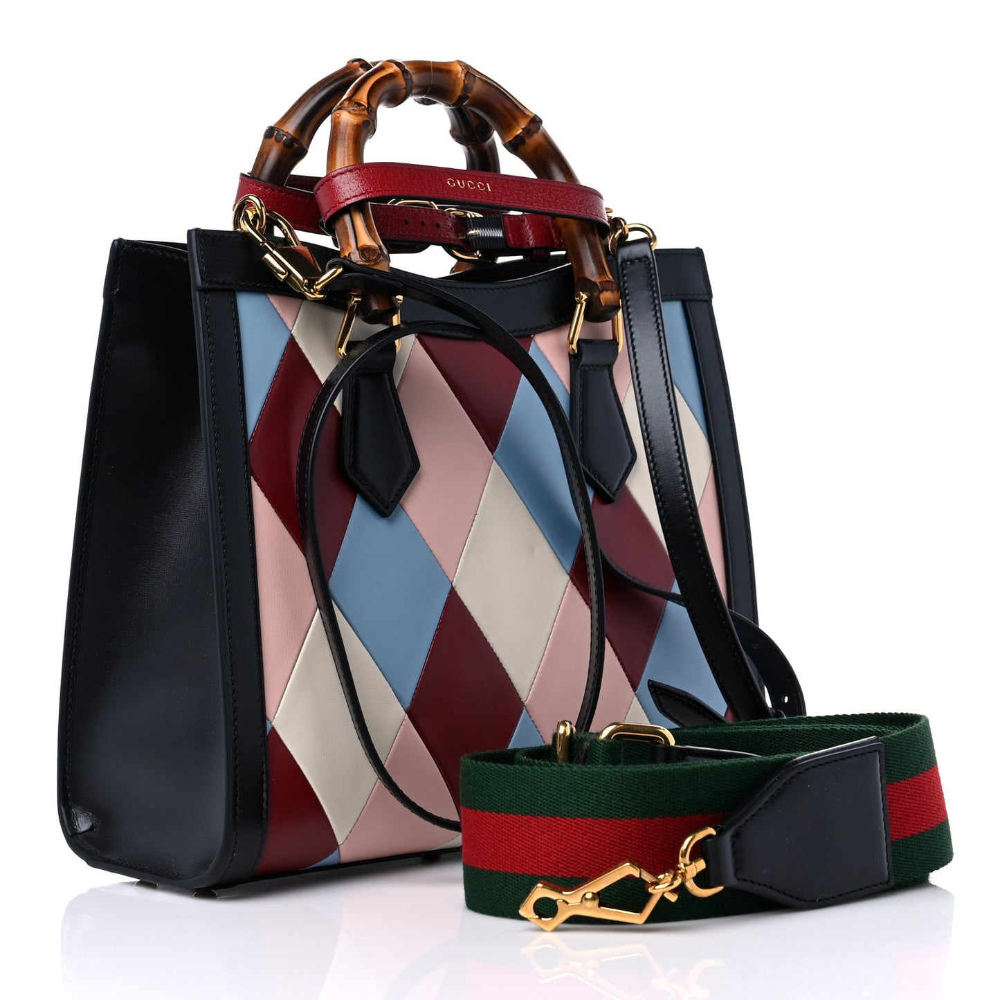 Calfskin Lovelight Small Diana Tote Bag Mystic White Paradise Cloude Multicolor