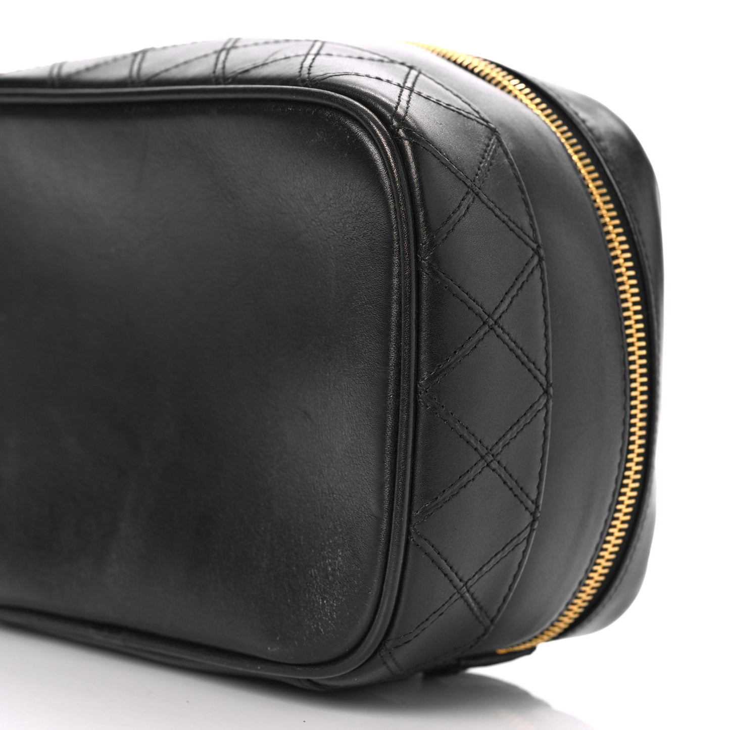 Lambskin Vanity Cosmetic Case Black