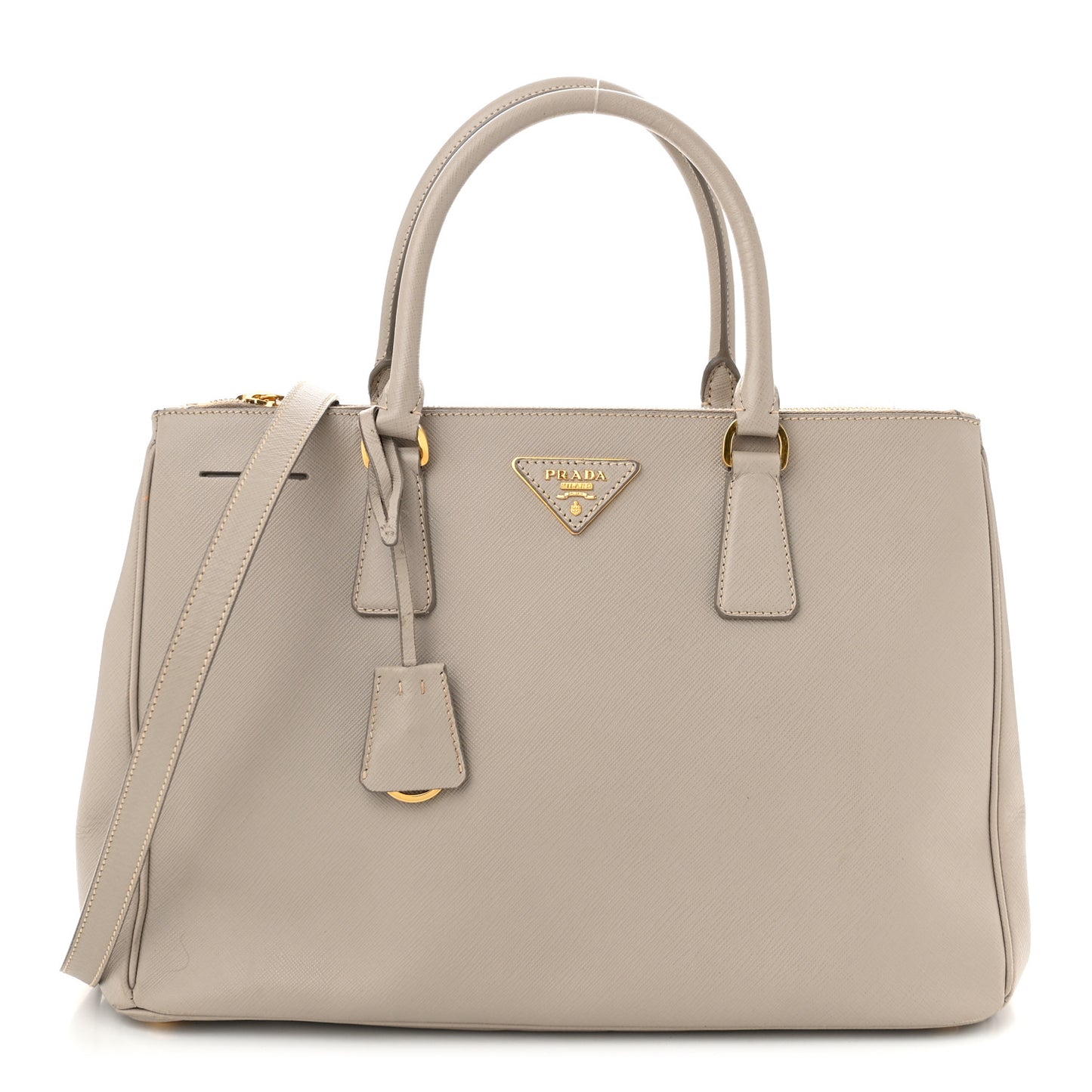 Saffiano Medium Galleria Double Zip Tote Pomice
