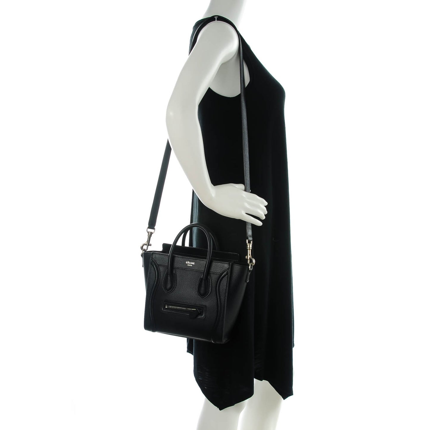 Drummed Calfskin Nano Luggage Black