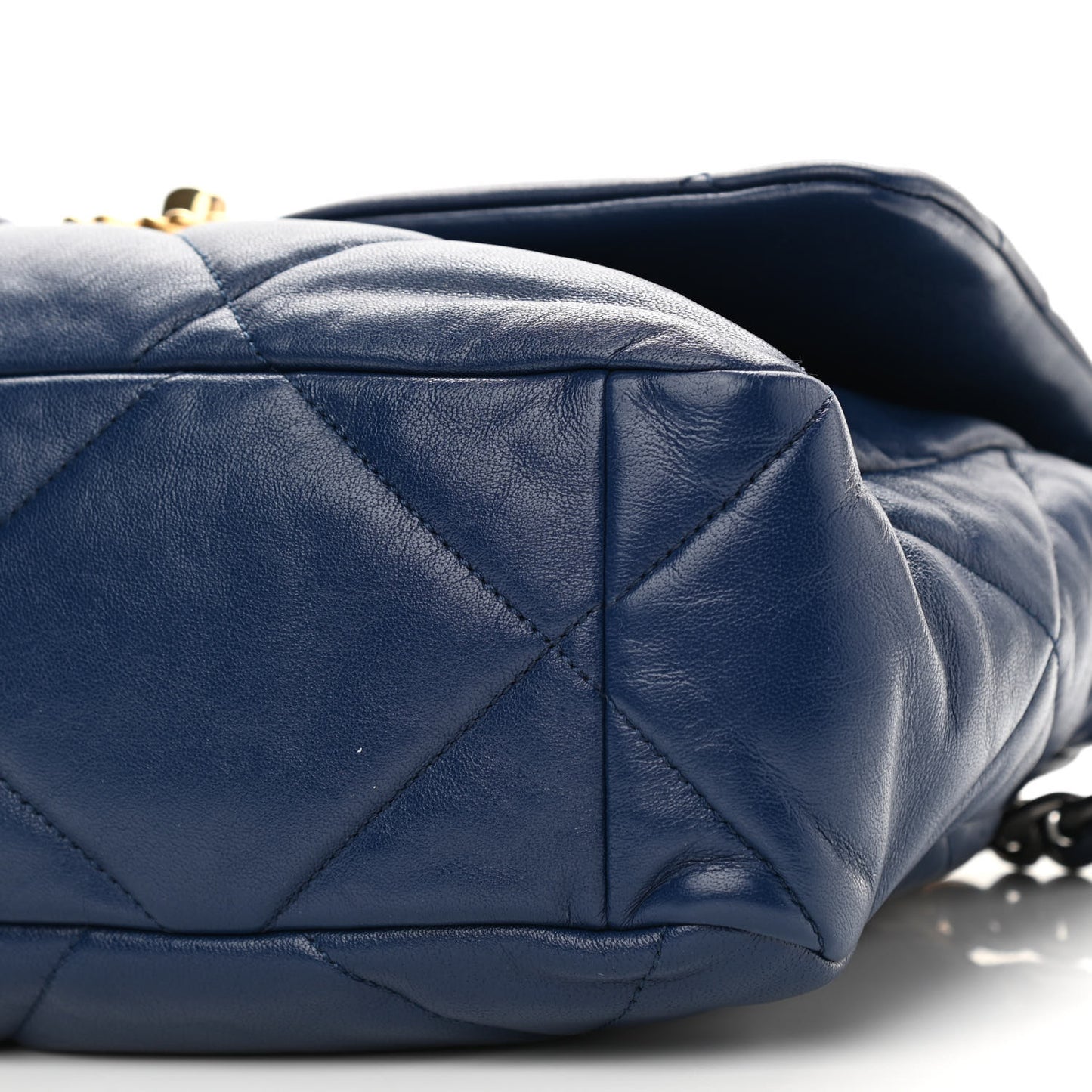 Goatskin Quilted Large Chanel 19 Flap Dark Blue