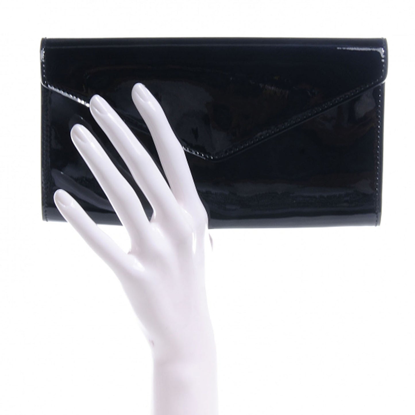 Patent Y-Mail Clutch Black
