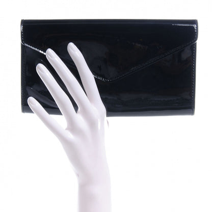Saint Laurent Patent Y-Mail Clutch Black 2 of 7
