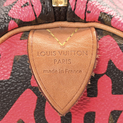 Louis Vuitton Monogram Graffiti Speedy 30 Fuchsia 9 of 11