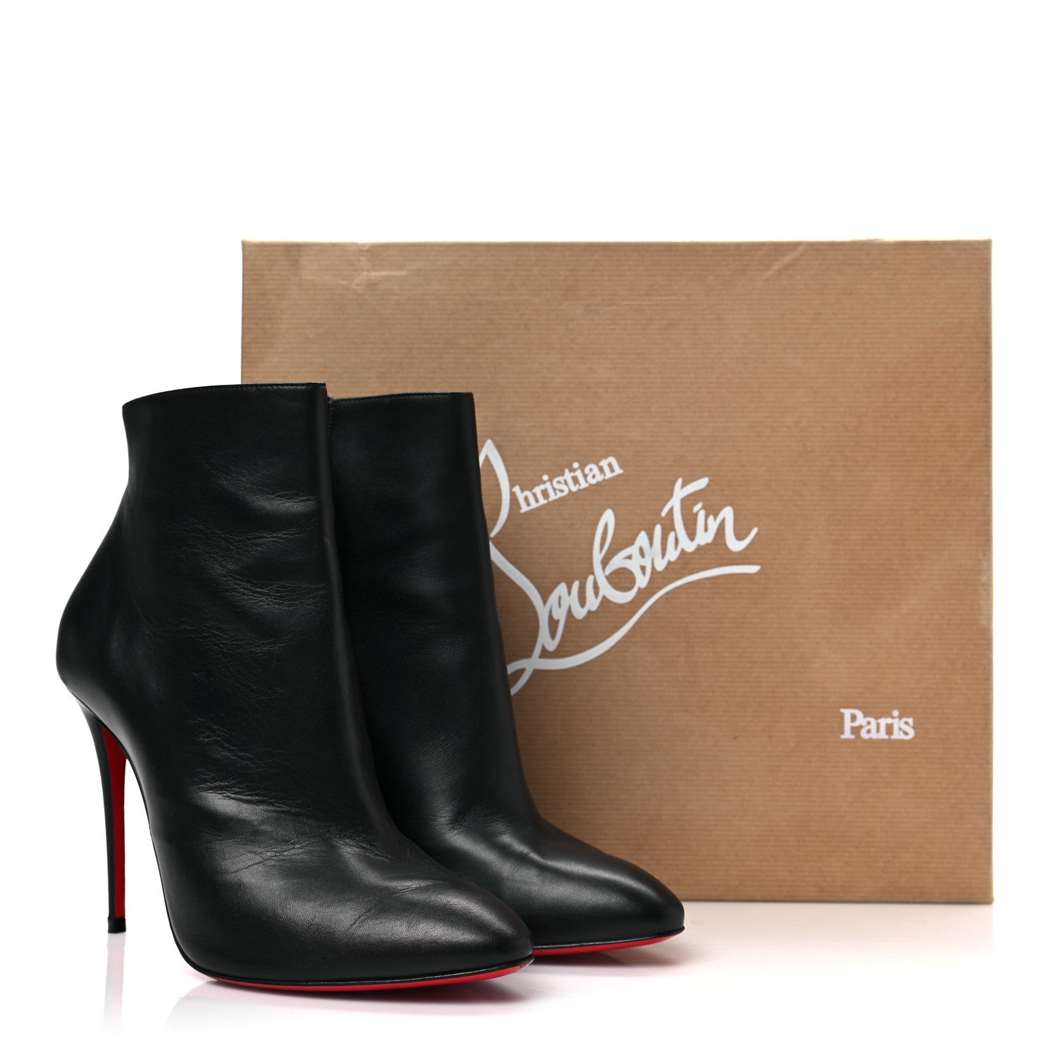 Christian Louboutin Calfskin Eloise Booty 100 Ankle Boots 37.5 Black 8 of 8