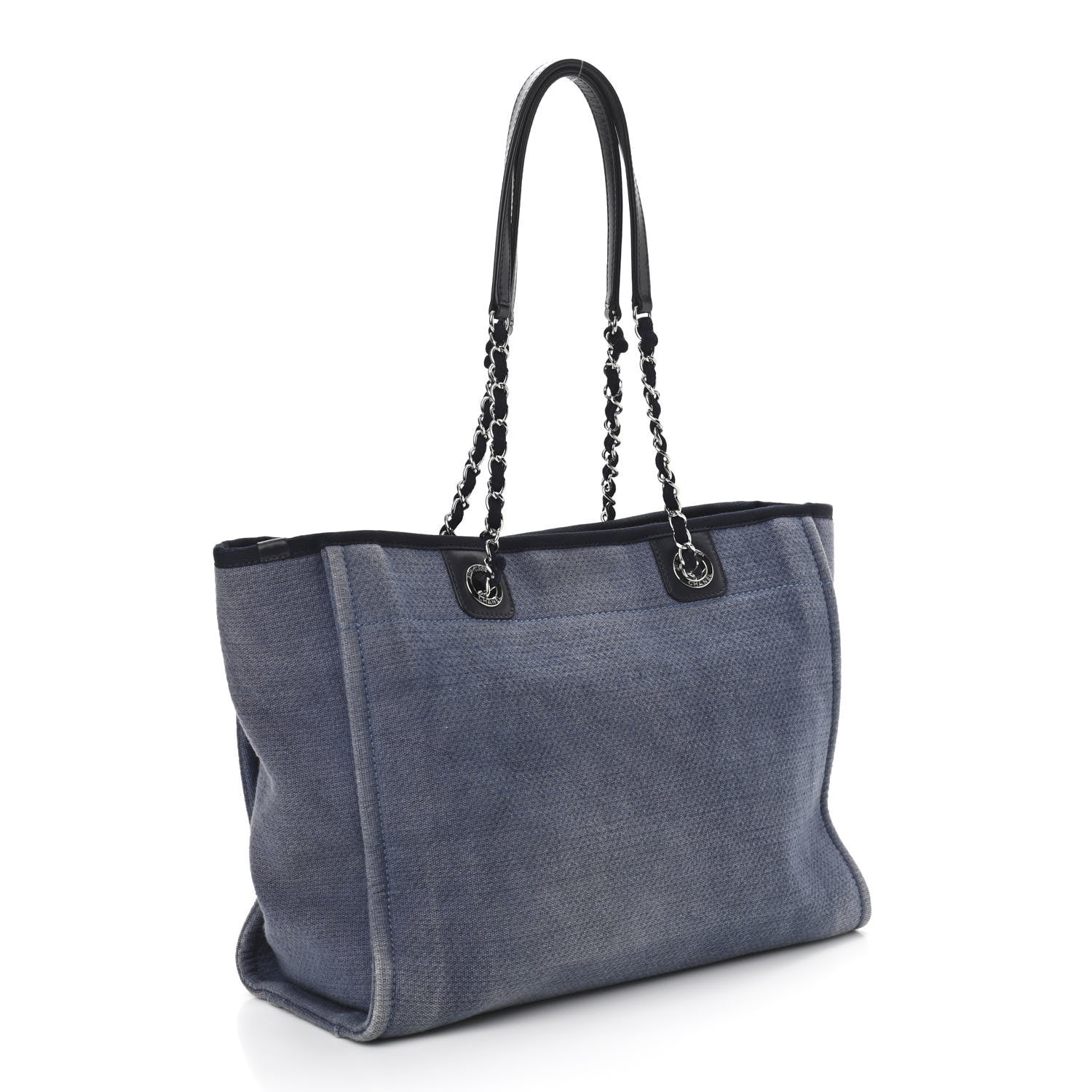 Chanel Canvas Small Deauville Tote Blue 2 of 9