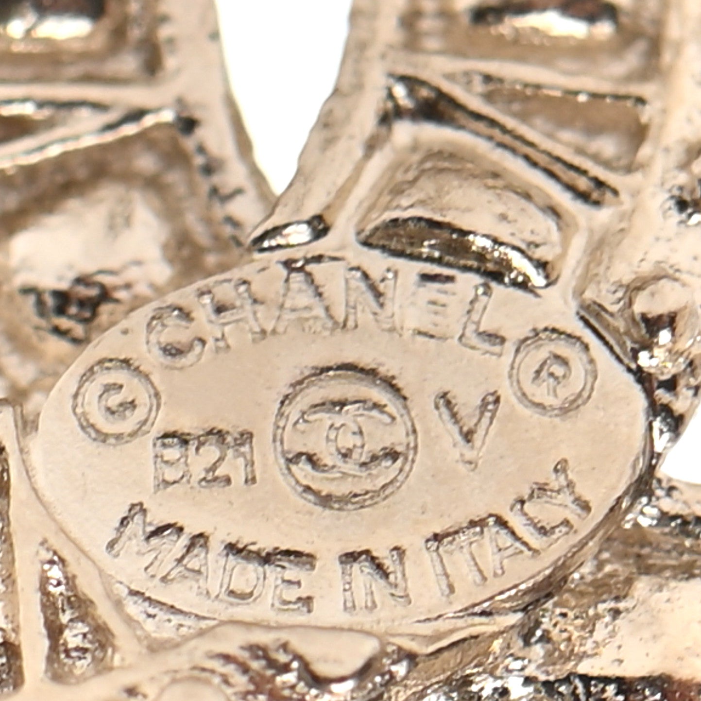 Chanel Crystal CC Earrings Gold 4 of 4