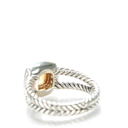 David Yurman Sterling Silver Diamond Citrine 7mm Petite Albion Ring 54 7 3 of 5