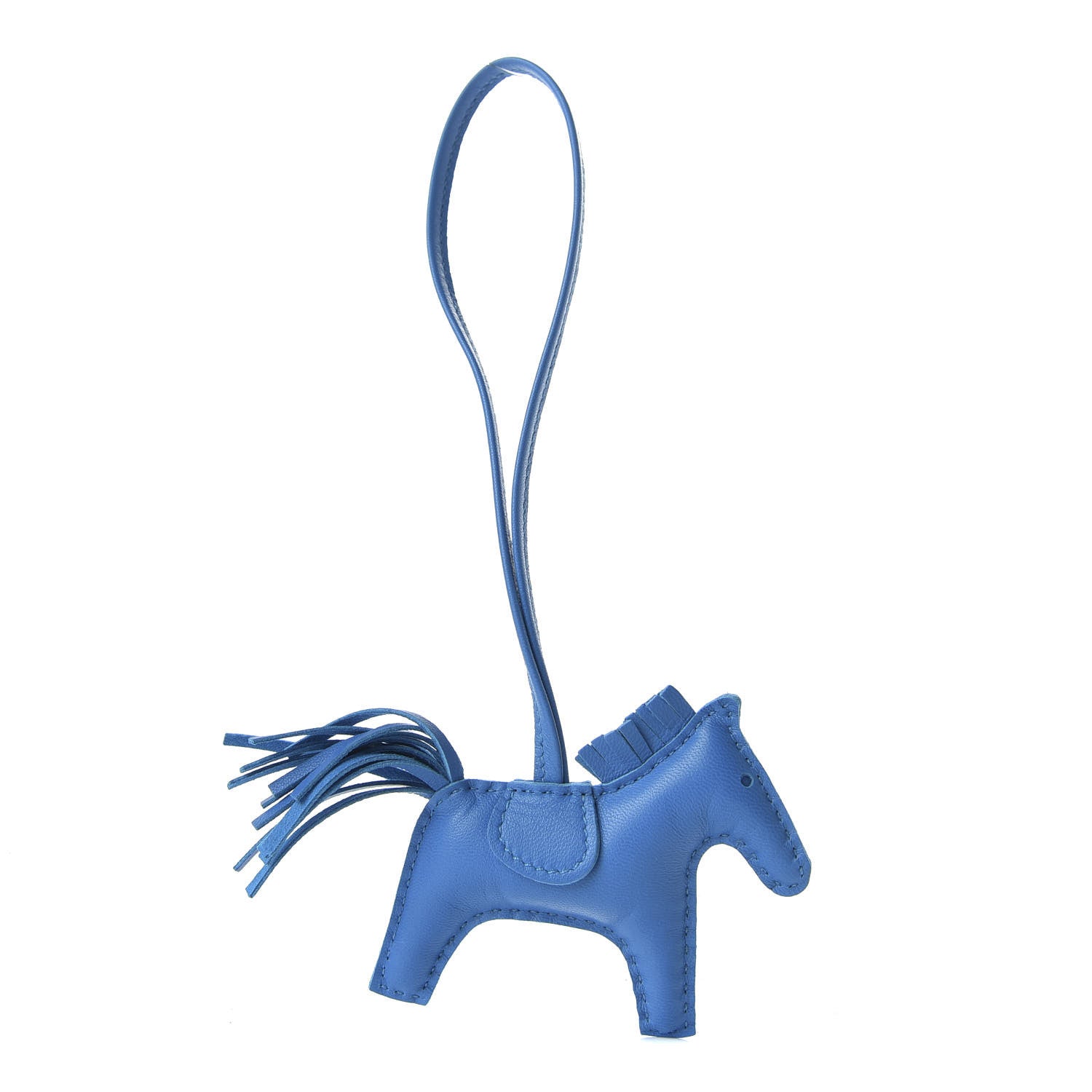 Hermes Milo Lambskin Grigri Rodeo Horse Bag Charm PM Bleu Zanzibar 1 of 5