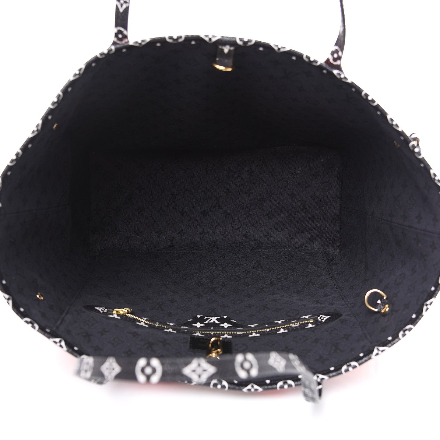 Monogram Giant Crafty Neverfull MM Creme Rouge Black