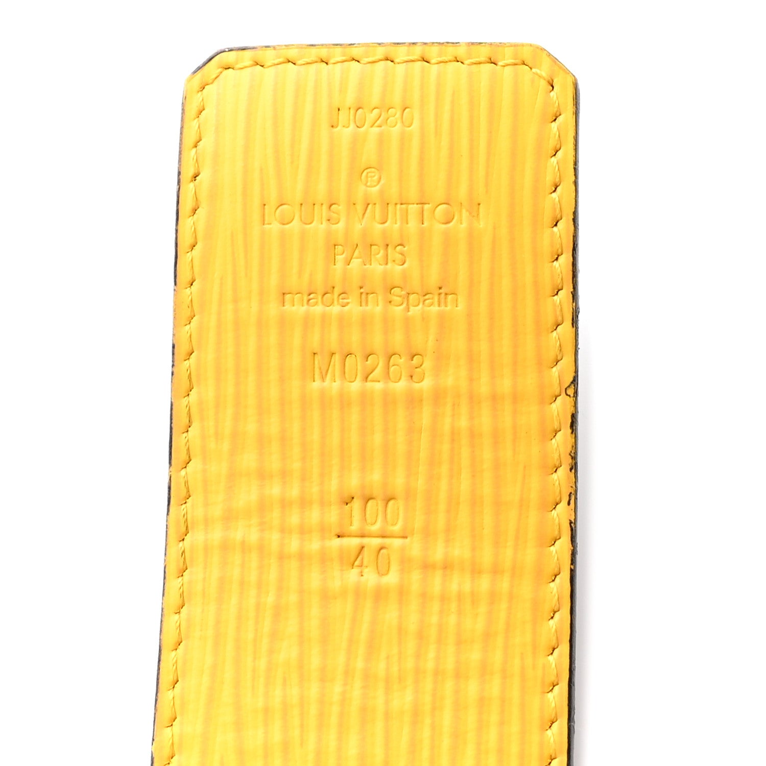Louis Vuitton Monogram Eclipse Epi 40mm LV Initiales Reversible 100 40 Belt Yellow 5 of 5
