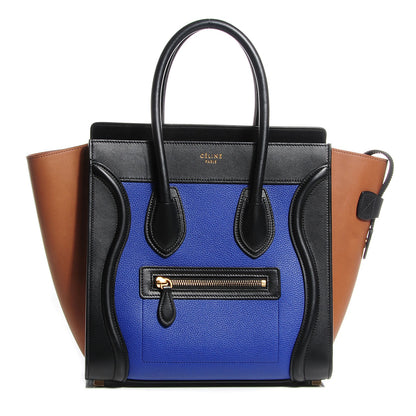 Celine Drummed Calfskin Micro Tri-Color Luggage Indigo 1 of 8