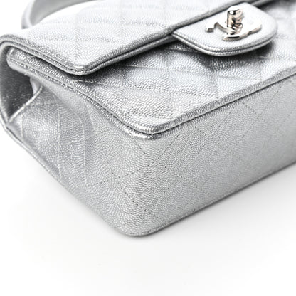 Chanel Metallic Caviar Quilted Mini Top Handle Rectangular Flap Silver 9 of 10