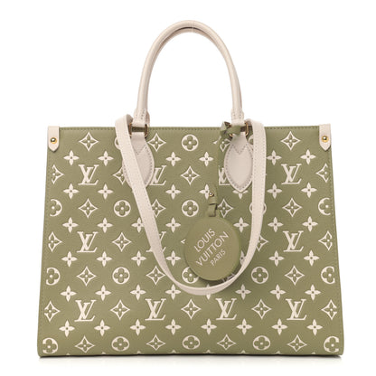 Louis Vuitton Empreinte Monogram Spring In The City Onthego MM Kaki Beige Cream 1 of 10