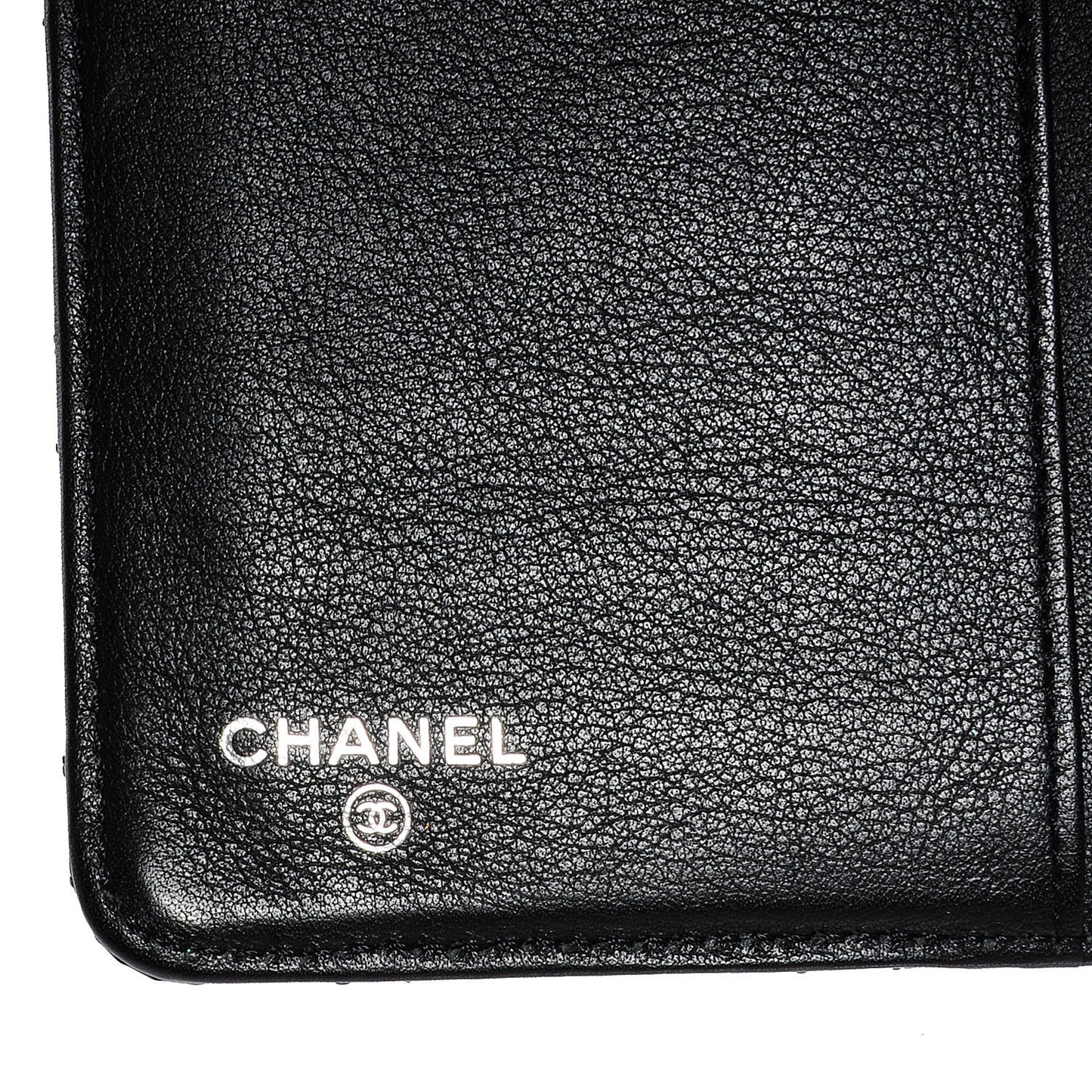 Patent Quilted Brilliant Zipped Pocket Wallet Black