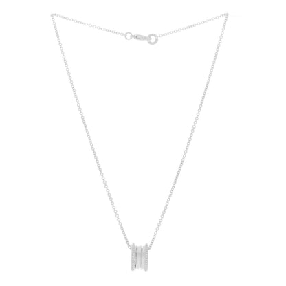 Bulgari 18K White Gold Diamond B.Zero1 Pendant Necklace 3 of 8