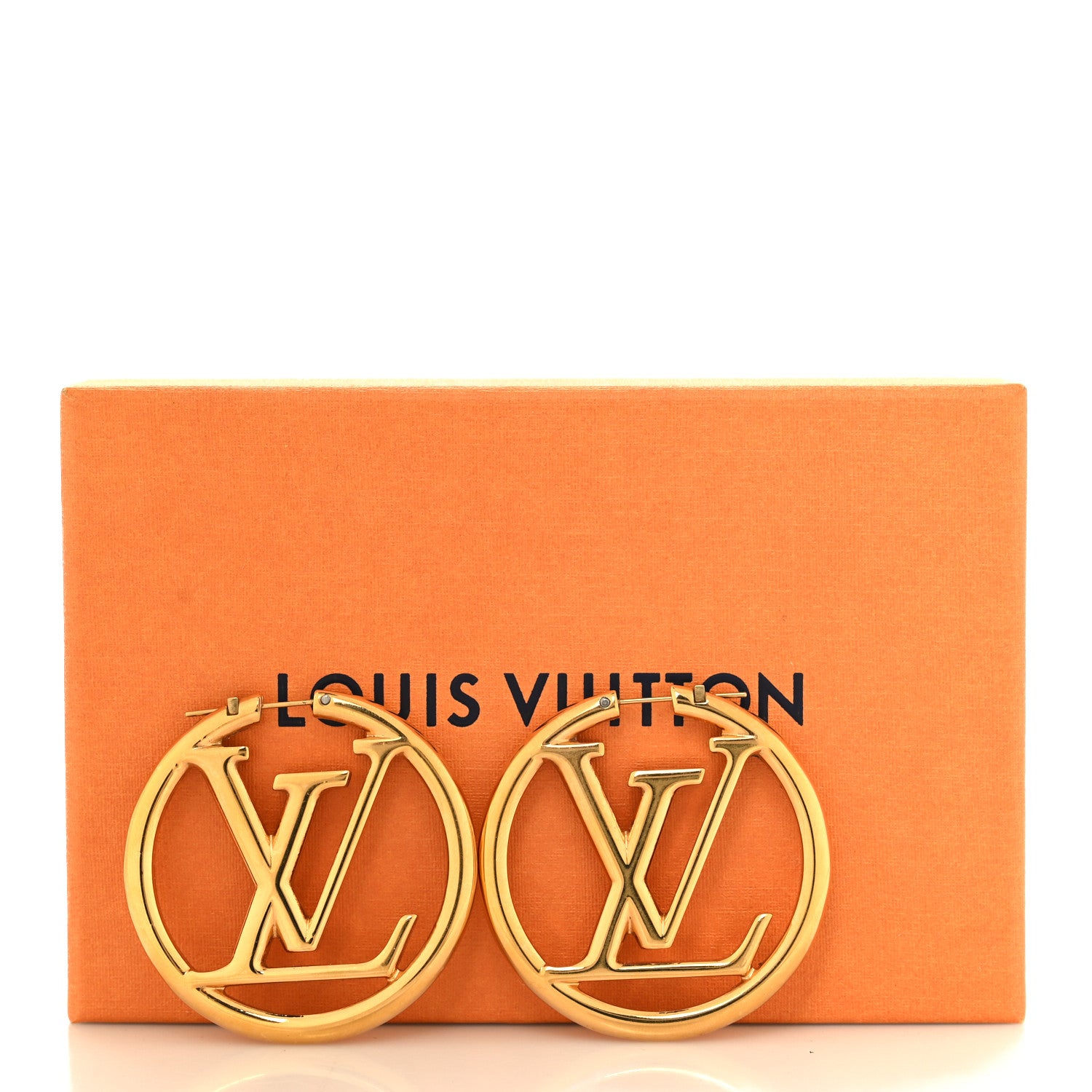 Louis Vuitton Metal Louise Hoop Earrings Gold 6 of 6
