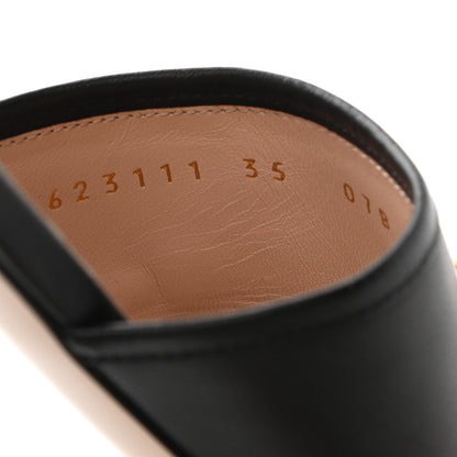 Gucci Nappa Horsebit Flat Slide Sandals 35 Black 8 of 9