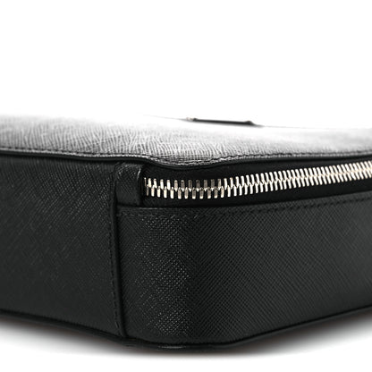 Prada Saffiano Travel Medium Brique Crossbody Bag Black 10 of 13