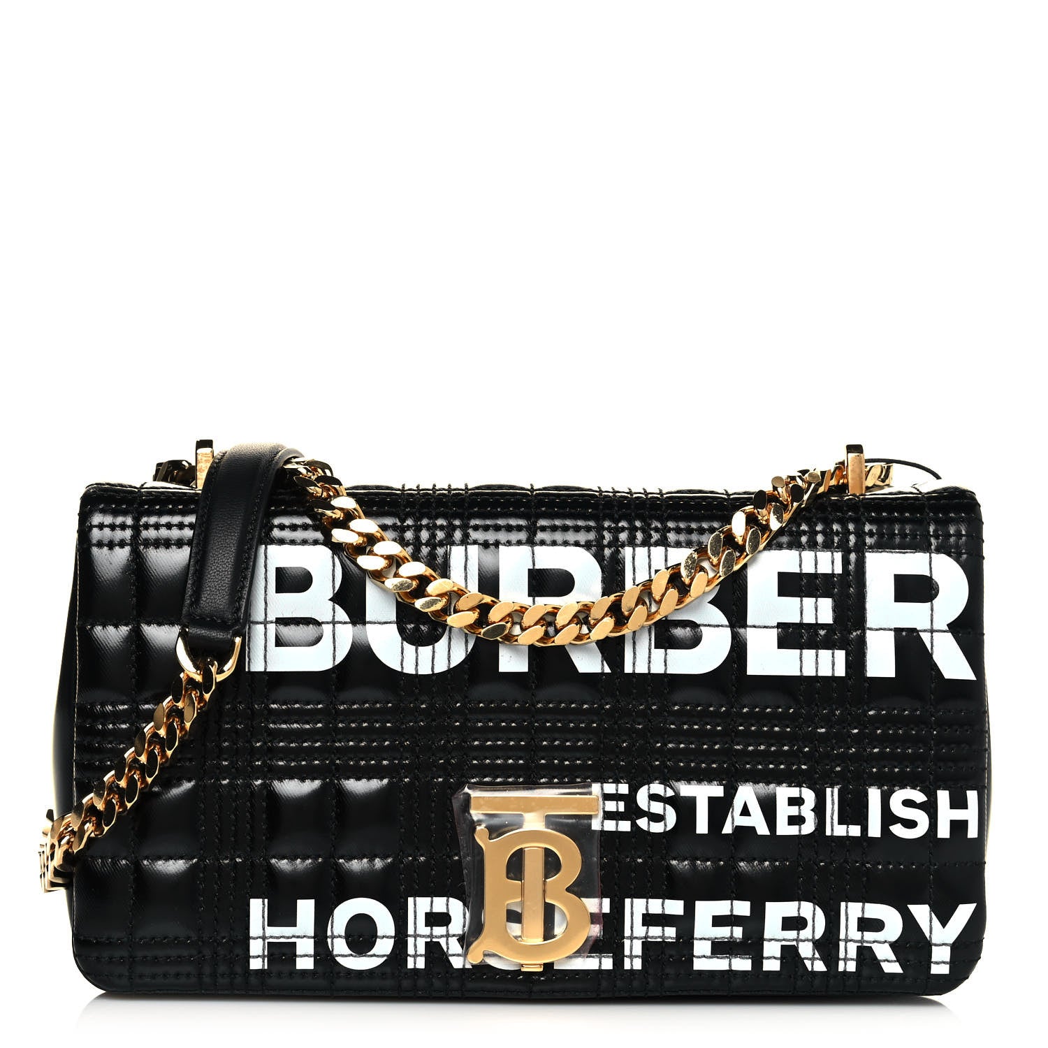 Burberry Patent Quilted Horseferry Print Small Lola Bag Black 1 of 12