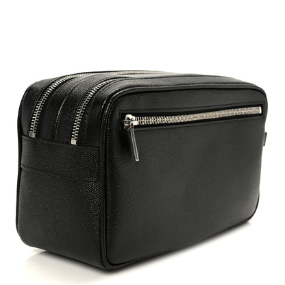 Saint Laurent Grain De Poudre Toiletry Case Black 3 of 10