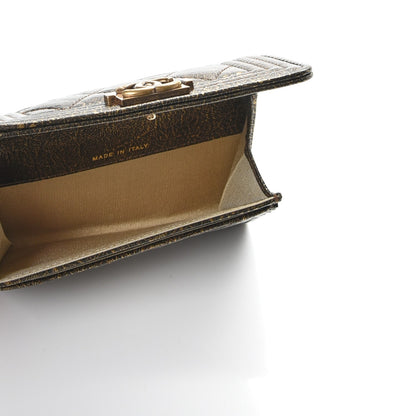Chanel Cracked Metallic Calfskin Quilted Boy Card Holder Gold 5 of 8