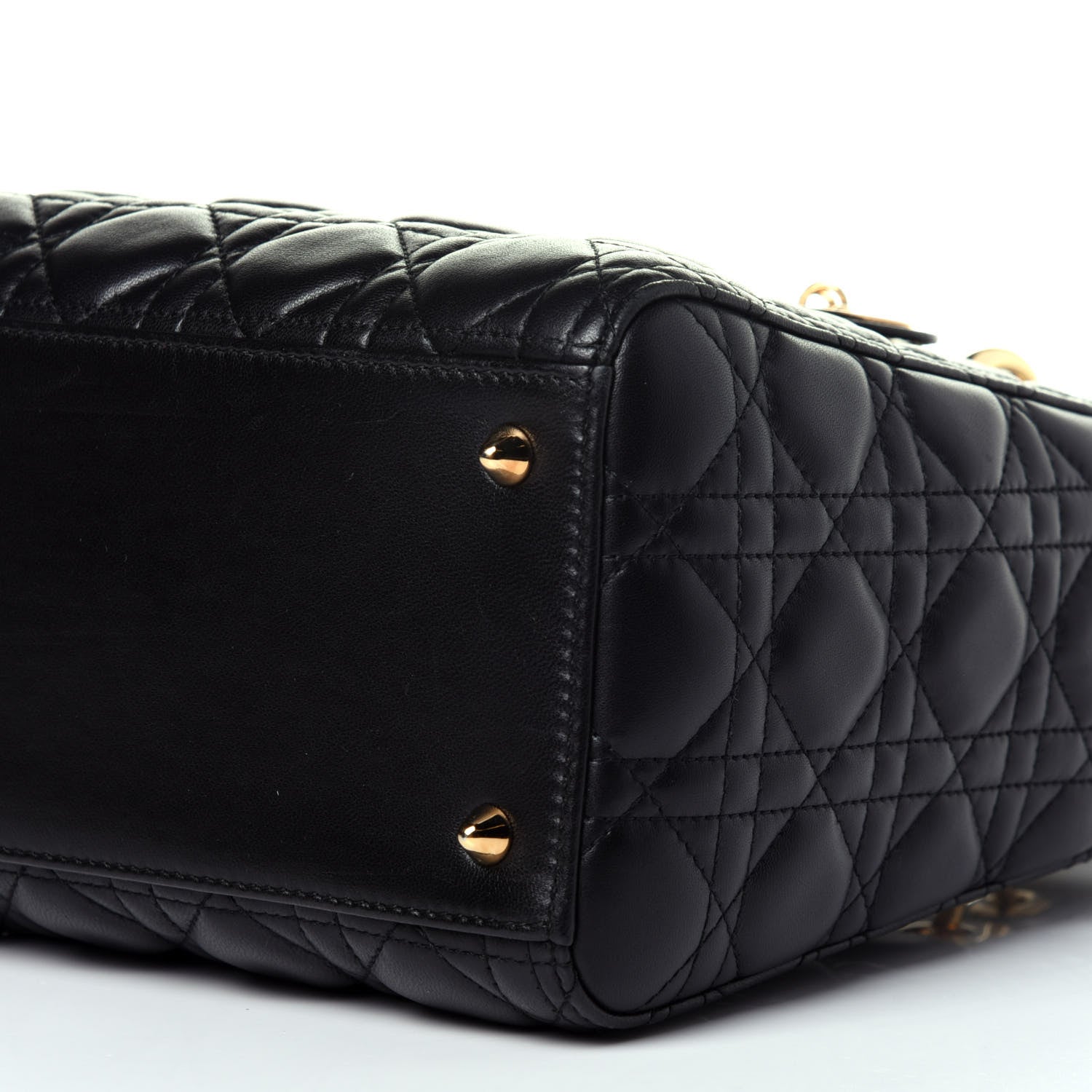 Christian Dior Lambskin Cannage Medium Lady Dior Black 10 of 12