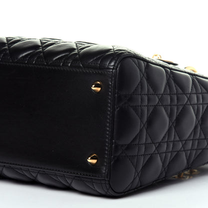 Christian Dior Lambskin Cannage Medium Lady Dior Black 10 of 12